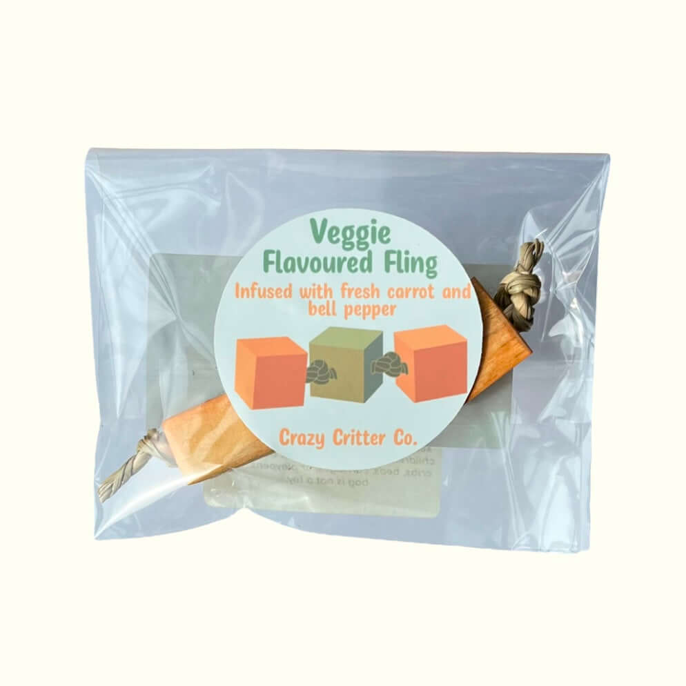 Wooden blocks flavoured with fresh vegetable juice, enticing toy for small animals. Wooden chew and boredom breaker for hamsters, rabbits, chinchillas, rats and mice.