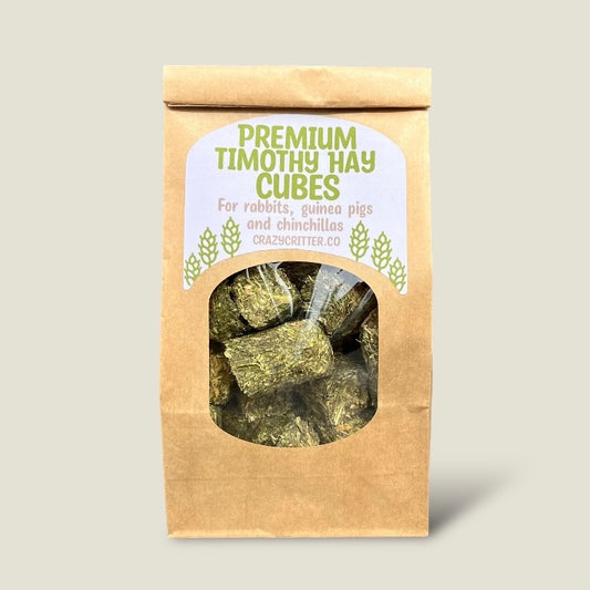 Premium timothy hay cubes for small pets. Natural grass hay cubes treats for rabbits, guinea pigs, and chinchillas.