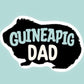Guinea pig dad silhouette sticker in teal